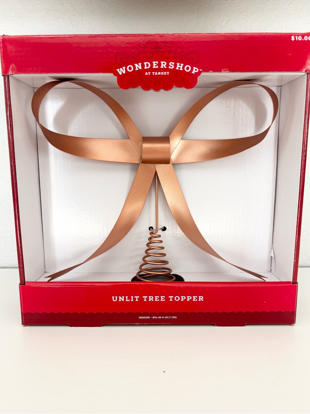 WONDERSHOP Copper Metal Bow Tree Topper NWT